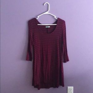 Maroon stripped maxi dress